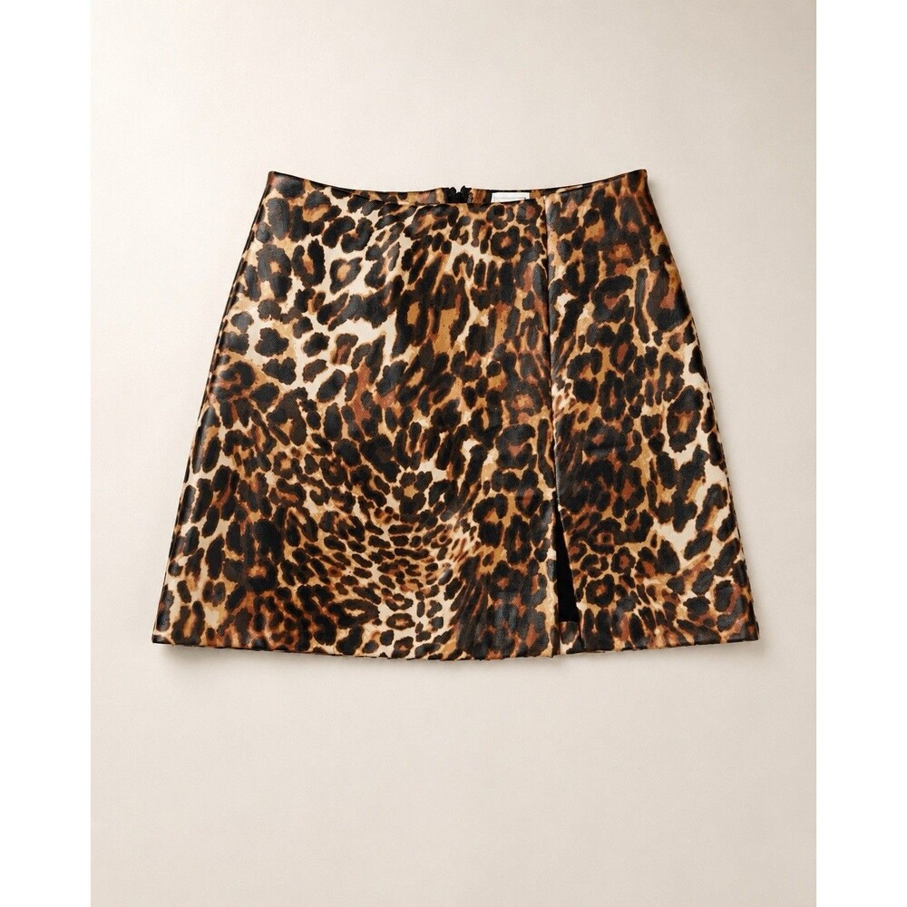 Anthropologie Leopard-Print Mini Skirt in Brown and Black